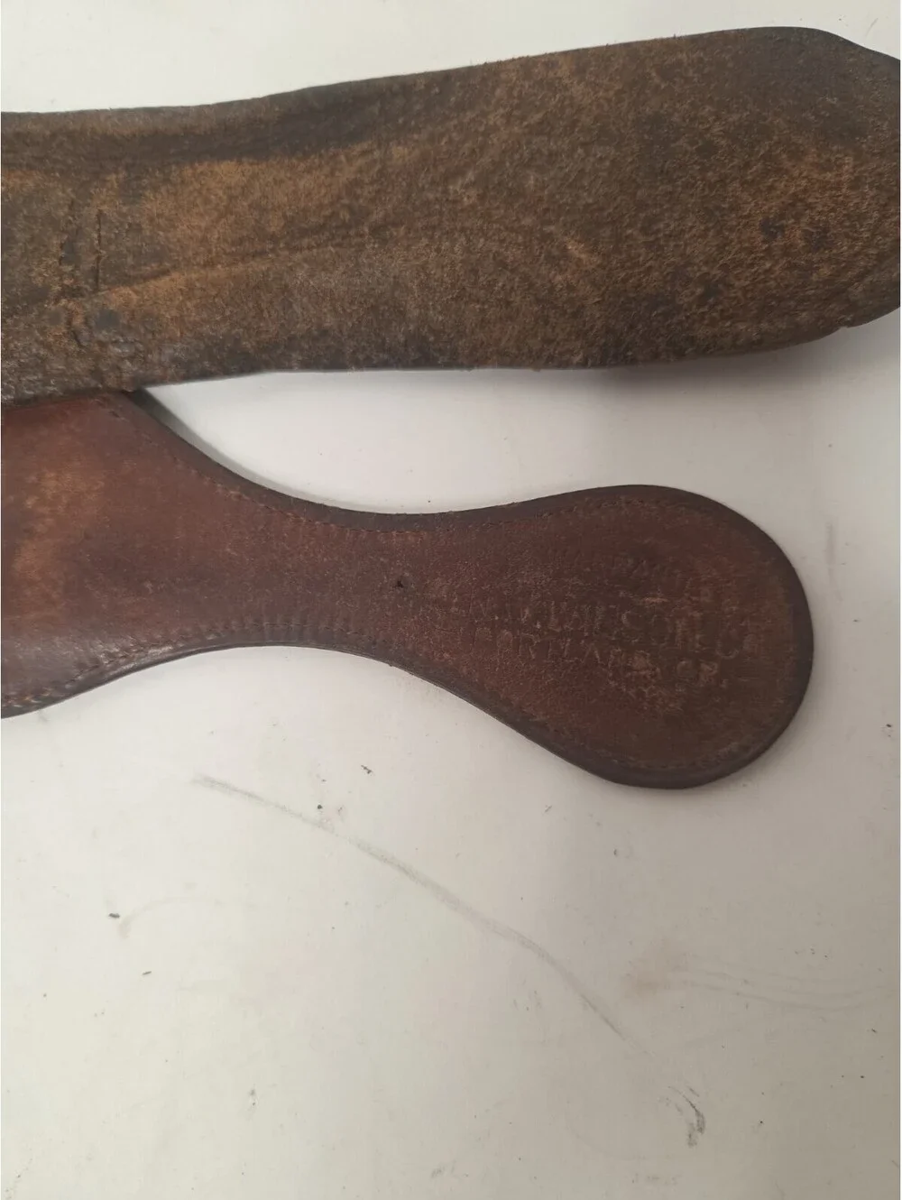 Antique Leather Razor Honing Strap Strop  Barbers Razor Sharpener G.N.W. Wilson
